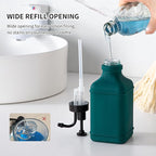 Enra Glass Soap Dispenser with Clear Window, 12oz Matte Stainless Steel Hand - Image 2