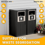 2pcs Outdoor Trash Can Waterproof Resin Garbage Can - Image 7