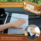 Air Jungles 3in1 Leather Wipes 140 Count, Extra Large 8" x 10" Size, Clean - Image 3