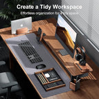 UPERGO Desk Drawer Organizer Tray, Mens Valet Made of Aluminum and Walnut - Image 5