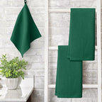 Artoid Mode 100% Cotton Dark Green Waffle Weave Kitchen Dish Cloths, 13x28 Inch - Image 2