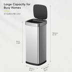 EKO EcoSmart Tall and Large Kitchen Trash Can, 80L/21.1G High Capacity - Image 2