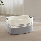 45L Small Laundry Basket with Leather Handles by ELEVATEDELEGANCETIMELESSSTYLE