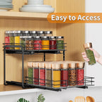 RCHYFEED Spice Organization for Cabinet, 2 Tier Pull out Spice Rack Organizer - Image 4