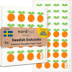 Nordhus Design Swedish Dishcloths, 5 Pack Oranges, Made in Sweden by nordhusdesign