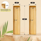 Kitchen Drawer Organizer Bins, Stackable Bamboo Deep Drawer Organizer - Image 2