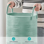 YOUDENOVA Laundry Hamper Basket, Woven 58L Tall Laundry Basket - Image 4