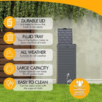 31 Gallon Outdoor Trash Can, Waterproof Resin Trash Can - Image 7