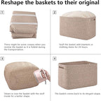 OIAHOMY 4 Pack Storage Baskets for Organizing, Cube Storage Bins for Shelves - Image 7