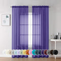 Chyhomenyc Purple Sheer Curtains 84 Inch Length 2 Panels, Light Filtering Soft by Chyhomenyc