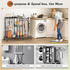 Broom Holder with Cleaning Supplies Organizer, Broom Closet Storage Cabinet - Image 7