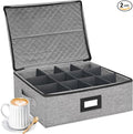 Coffee Mug Storage Box with Dividers, Durable China Storage Containers by homyfort
