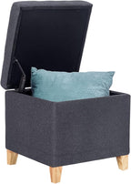 Adeco Fabric Storage Ottoman Bench - Image 4