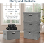 Medium 15" 21 Quart Collapsible Stackable Storage Bins - Image 6