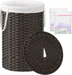 Large Laundry Hamper Laundry Basket Round 34.3 Gal Handwoven Wicker Laundry by SETVSON