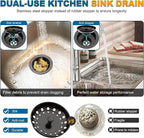 BOTEMY Stainless Steel Bronze Sink Drain Strainer Kit 3-1/4 inch Kitchen Drain - Image 4
