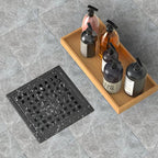 6 Inch Shower Drain Matte Black, Square Bathroom Floor Drain, Stainless Steel - Image 4
