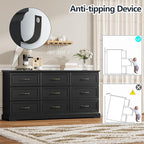 9 Drawer Dresser for Bedroom, Rustic Farmhouse Dresser - Image 6