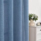 YoungsTex Denim Blue Short Linen Curtains 40 Inch Length - Image 6
