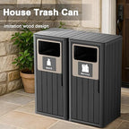 Outdoor Double Barrel Trash Can, Waterproof Resin Garbage Can - Image 4