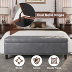 Storage Ottoman Bench, 51-Inch Large Storage Ottoman - Image 7