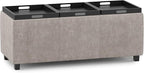SIMPLIHOME Avalon 42 inch Wide Contemporary Rectangle Storage Ottoman in - Image 4