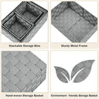 Woven Storage Baskets, Storage Bins, Cube Basket Container Baskets Storage - Image 4