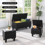 Storage Ottoman Set of 3, for Living Room Couch, End of Bed - Image 3
