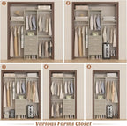 4FT Small Closet System with 3 Fabric Drawers, Flexible Built-In Clothes - Image 7
