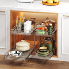 2 Tier Individual Pull Out Cabinet Organizer 12½" W x 21½" D, Heavy Duty - Image 6