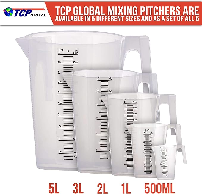 TCP Global 2 Liter Plastic Graduated Measuring and Mixing Pitcher - Image 6