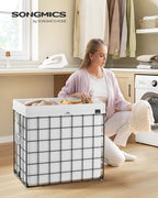 SONGMICS Laundry Hamper, 34.3 Gal. Laundry Basket, Collapsible Clothes Hamper - Image 2