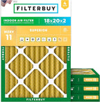 Filterbuy 18x20x2 Air Filter MERV 11 Allergen Defense Replacement, by Filterbuy