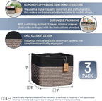 NaturalCozy Storage Cubes 9”x9”x7”Cotton Rope Woven Baskets - Image 2