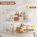 BROVIEW Clear Stackable Storage Bins Drawers, Open Front Large Plastic Storage - Image 4