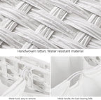 Laundry Hamper with 3 Removable Liner Bags; 132L Handwoven Rattan Laundry - Image 6