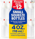 Plastic Squeeze Bottles with Red Tip Cap, 4 Oz Squirt Bottle by FIXSURESupplies