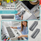 Maitys 12 Pcs Vanity Drawer Organizer 9 x 3 x 2 Inches Clear Plastic Utensil - Image 3