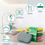 Multipurpose Sponges Kitchen, 6 Pack Reusable Non-Scratch Scrub Sponge - Image 5