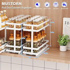 Pull Out Spice Rack Organizer for Cabinet, 2 Tier Metal Slide Out Seasoning - Image 2
