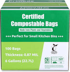 Primode Compostable Bags, 6 Gallon Food Scraps Yard Waste Bags, Extra Thick - Image 6
