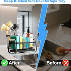Suction Cup Sponge Holder for Kitchen Sink Caddy Organizer Rack for Dish Brush - Image 5