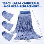 Gejoy 10 Pack 24oz Mop Head Replacement Commercial Cleaning Mop Head Wet String - Image 2