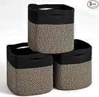 11 Inch Cube Storage Bins, Storage Cube Organizer Bins, Woven Cotton Rope by ICERZCZ