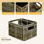 Water Hyacinth Wicker Basket, Decorative Woven Baskets - Image 3