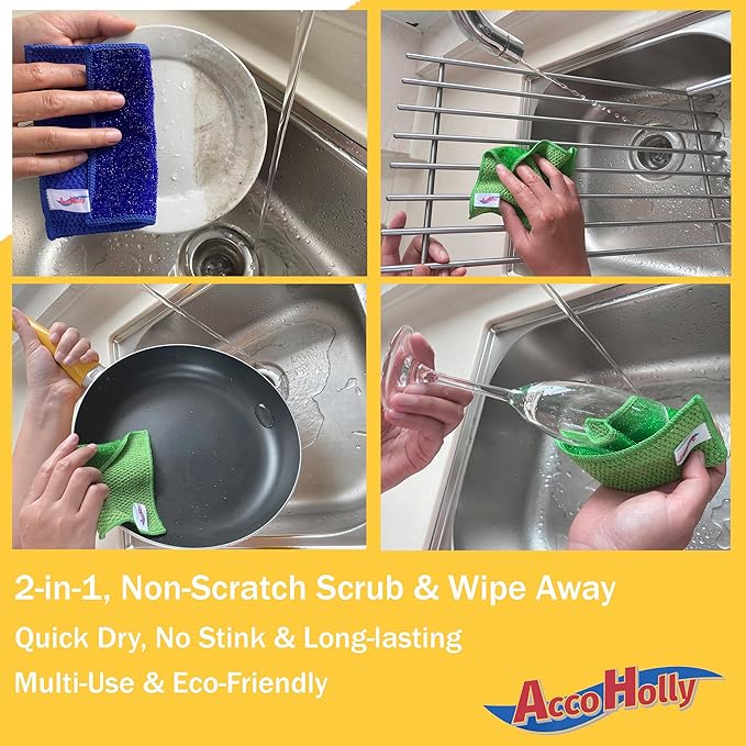 24 Pack Microfiber Scrub Dish Cleaning Cloth, Non-Scratch, Reusable & Durable - Image 4