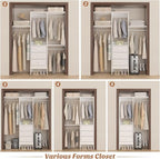 4FT Small Closet System with 3 Fabric Drawers, Flexible Built-In Clothes - Image 7