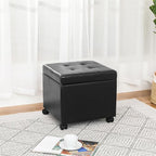 Adeco 17.7" Leather Ottoman - Image 5