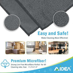 AIDEA Microfiber Cleaning Cloth Grey 12PK, Microfiber Towels - Image 7