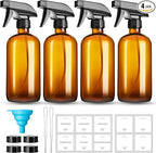 16oz Amber Glass Spray Bottles, 4 Pack Glass Spray Bottles Refillable Empty by GIVAMEIHF